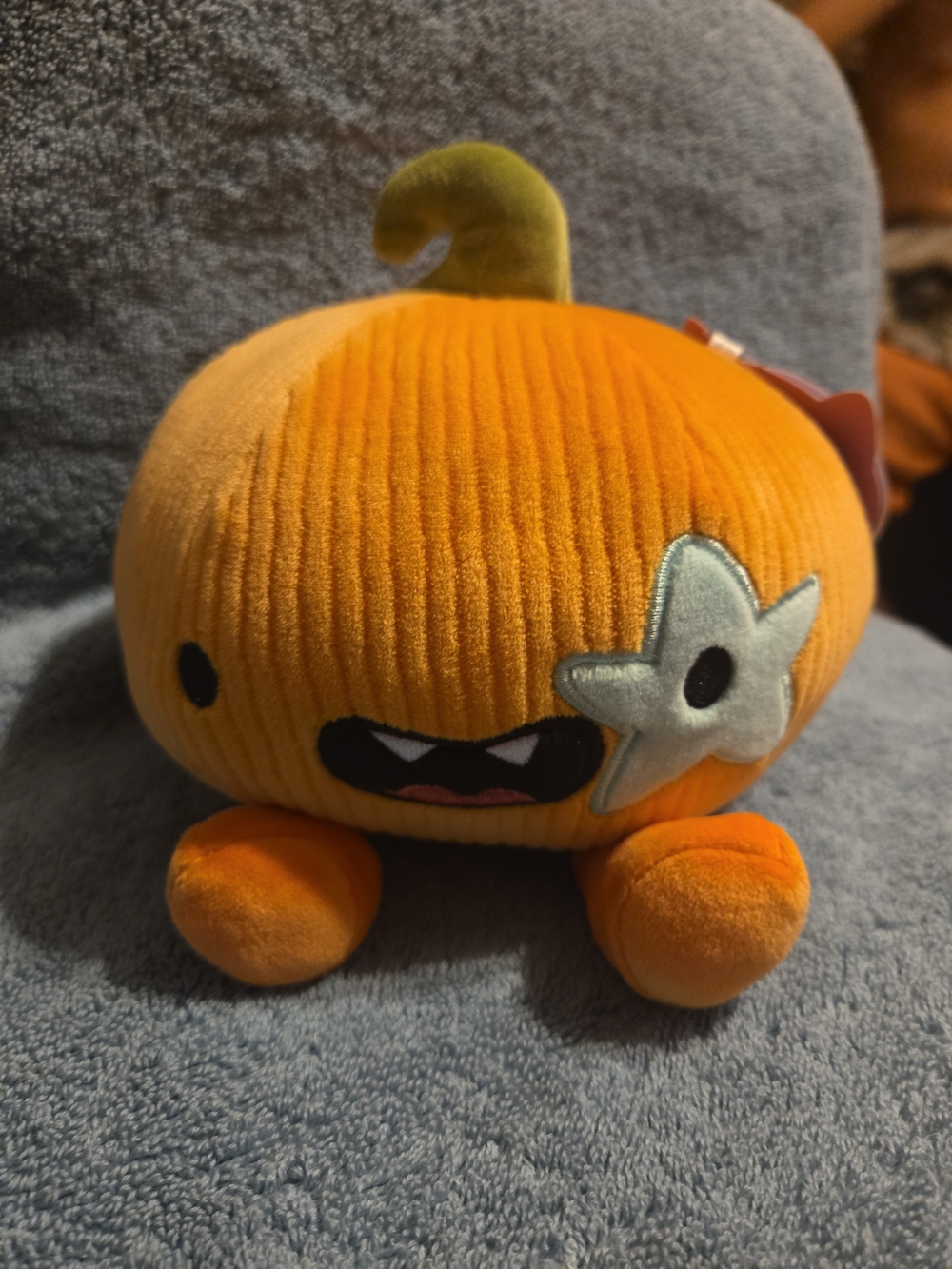 Orange Pumpkin Plush Toy with Star Patch - Kids Toy